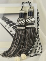 10 Colors QYM46 Curtain Tassel Tiebacks (Color: Black)