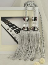 7 Colors QYM52 Polyester and Acrylic Curtain Tassel Tie Backs