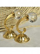 3 Colors QYM63 Acrylic Ball Curtain Tie Back Hold Backs (Color: Gold)