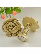QYN16 Resin Antique Yellow Floral Curtain Tie Back Hold Backs