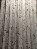 QYQ241AS Embroidered Leaves Linen Fabric Samples(Color: Nature)