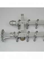 QYR0521 28mm Cardwell Aluminum Alloy Double Curtain Rod Set (Color: Silver)