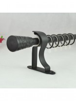 19mm Floral Cork Finial Steel Single Curtain Rod Set