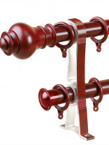 QYR46 Ossa On Sales 28mm Wood Grain Aluminum Alloy Single Double Curtain Rod Set