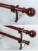 QYR53 Ossa 28mm Diameter 3.0 mm Thickness Super Thick Aluminum Alloy Wood Grain Single Double Curtain rod sets