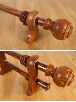 QYR54 28mm Diameter 3.5mm Thickness Super Thick Aluminum Alloy Wood Grain Single Double Curtain rod set