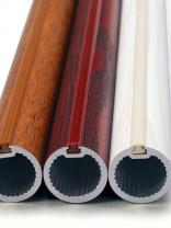 QYR85 Ossa 28mm Diameter 3.0 mm Thickness Super Thick Aluminum Alloy Wood Grain Single Double Curtain rod sets