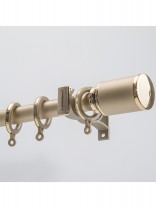 QYRY03 28mm Column Finial Aluminum alloy Single Curtain rod set(Color: Earthly gold)