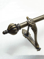 QYRY11 Black Antique Brass Curtain Pole With Peacock Bracket 