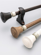 QYRZ05 Luxury 28mm Wood Grain Aluminum Alloy Single Double Curtain Rod Sets