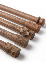 QYT105 Black Walnut Wood Drapery Rod Finials For Wooden Poles