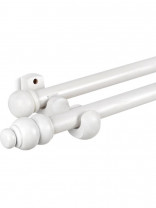 QYT11 29mm White Wood Single Double Wooden Curtain Rod Sets 
