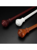 QYT2820 28mm Wood Grain Nano Mute Single Curtain Rod Set Crown Finial