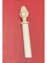 QYT61 50mm Wooden Pole Single/Double Curtain Rod White Wood