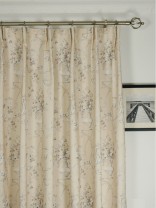 Poseidon Floral Print Blackout Versatile Pleat Curtains QYV308AA Heading Style (Color: Gray)