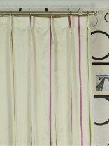 QYX104AJ Mirage Embroidered Striped Single Pinch Pleat Curtain