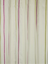 QYX104A Mirage Embroidered Striped Custom Made Curtains (Color: AntiFlash White)