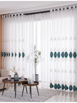 QYYL2210B Floral Embroidered Custom Made Sheer Curtains