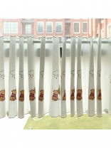 Lind Panda Embroidered Ready Made Eyelet Kitchen Cafe Curtains