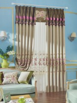 Available!!! Baltic Embroidered Beige Top Stitching Style Custom Made Curtains