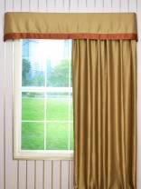 Embossed Floral Damask Flat Splicing Valance and Curtains