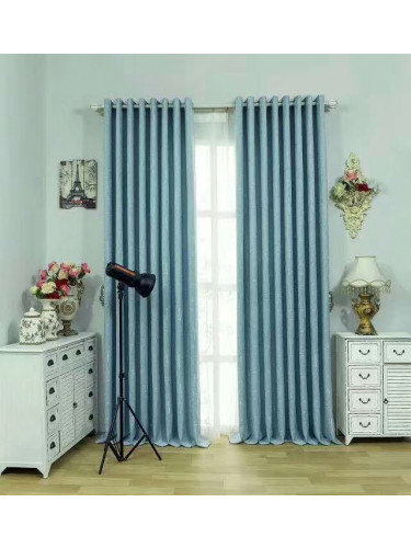 QYS2020E On Sales Illawarra Bamboo Faux Line Custom Made Curtains(Color: Blue)