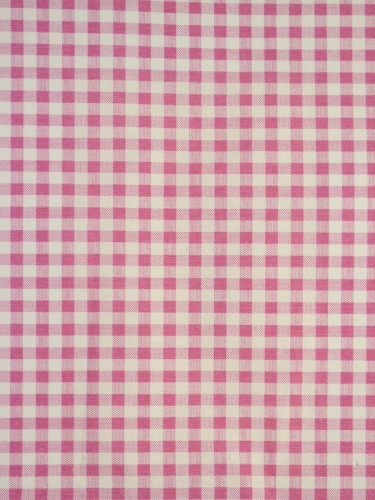 Whitehaven Pink and Ivory Checked Custom Made Cotton Curtains (Color: Brink Pink)