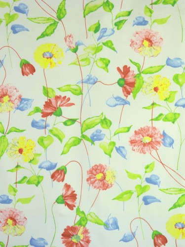 Whitehaven Daisy Chain Printed Cotton Fabric Sample (Color: Rose Madder)