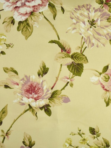 Whitehaven Branch Floral Printed Custom Made Curtains (Color: Blanched Almond)