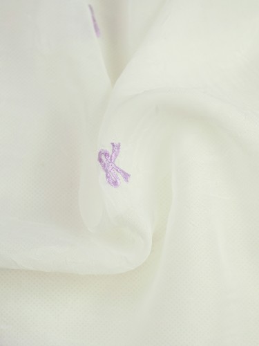 Whitehaven Bow Embroidered Fabric Sample (Color: Amaranth Pink)