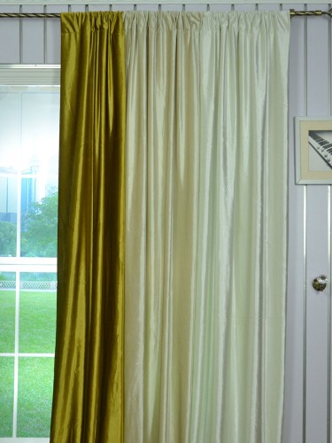 Hotham Beige and Yellow Plain Custom Made Blackout Velvet Curtains