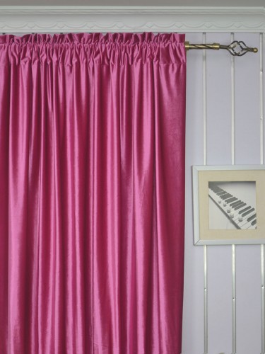 Hotham Pink Red and Purple Plain Custom Made Blackout Velvet Curtains (Heading: Rod Pocket)