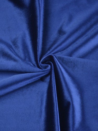 Hotham Green and Blue Plain Ready Made Concealed Tab Top Blackout Velvet Curtains (Color: Dark Blue)
