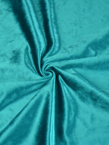 Hotham Green and Blue Plain Ready Made Eyelet Blackout Velvet Curtains (Color: Persian Green)