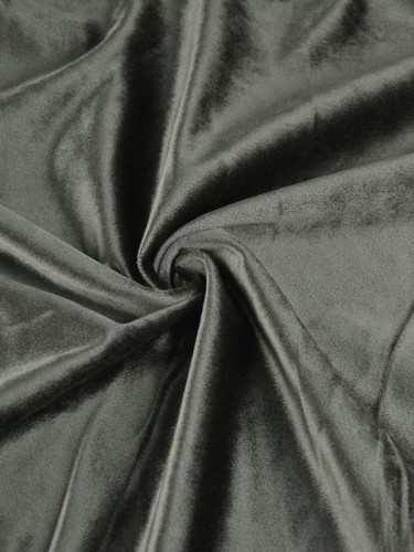 Hotham Gray and Black Plain Ready Made Eyelet Blackout Velvet Curtains (Color: Davys Grey)