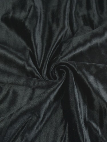 Hotham Gray and Black Plain Ready Made Eyelet Blackout Velvet Curtains (Color: Black)