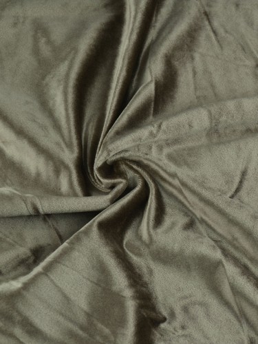 Hotham Brown Plain Ready Made Eyelet Blackout Velvet Curtains (Color: Pale Taupe)