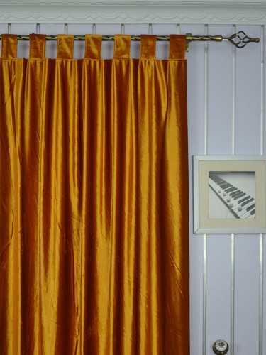 Hotham Brown Plain Custom Made Blackout Velvet Curtains (Heading: Tab Top)