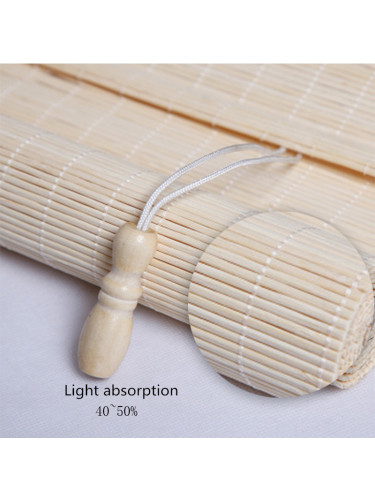 CHB01 Sun Shading Bamboo Roller Blinds Sun Proof Blackout Blinds For Tea Houses(Color: White)