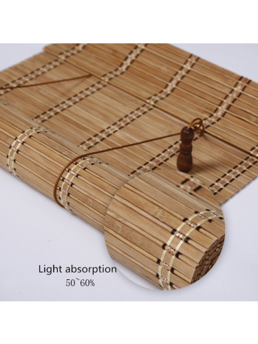  CHB01 Sun Shading Bamboo Roller Blinds Sun Proof Blackout Blinds For Tea Houses(Color: Brown 1)