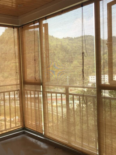 CHB02 Sun Shading Bamboo Roller Blinds Sun Proof Blackout Blinds For Tea Houses