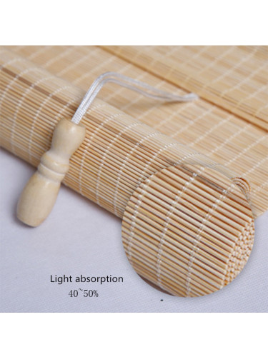 CHB02 Sun Shading Bamboo Roller Blinds Sun Proof Blackout Blinds For Tea Houses(Color: Nature)