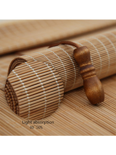 CHB02 Sun Shading Bamboo Roller Blinds Sun Proof Blackout Blinds For Tea Houses(Color: Teak)