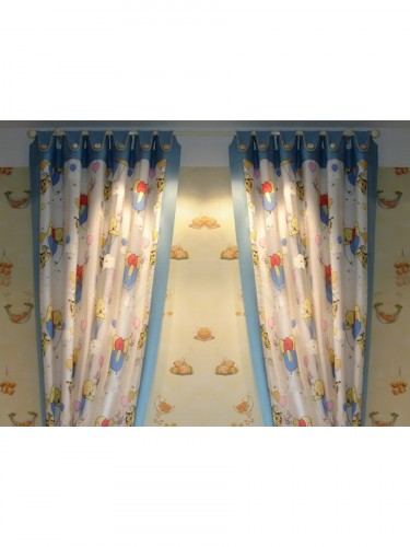 CHIDEA1123 design tab top curtains color-matching fabric with buttons