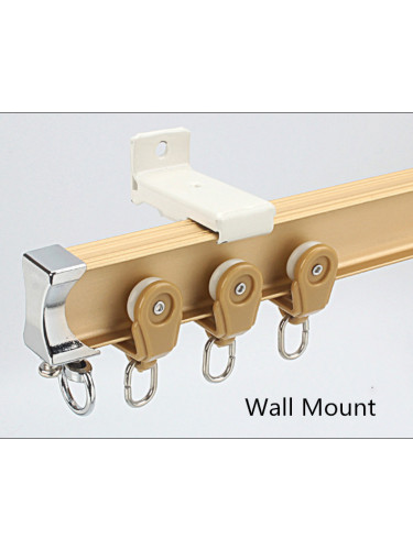 CHR01 Ivory Bendable Ivory and Black Curtain Tracks Ceiling/Wall Mount For Bay Window