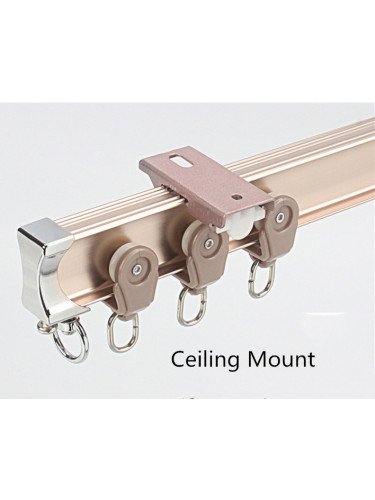 CHR01 Ivory Bendable Ivory and Black Curtain Tracks Ceiling/Wall Mount For Bay Window