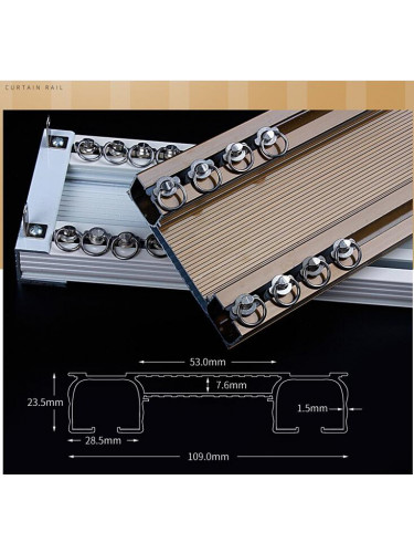 HR7622 Ceiling Mounted or Wall Mounted Double Curtain Tracks and Rails 