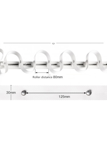 Warrego CHR04 Thick Ivory S Fold Curtain Tracks Ceiling/Wall Mount