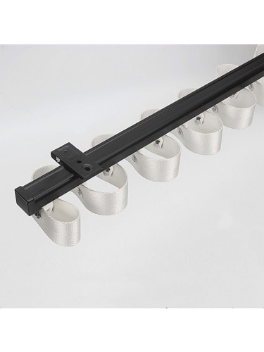 Warrego CHR09 Thick Ivory Black S Fold Curtain Tracks Ceiling/Wall Mount(Color: Black)