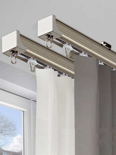 CHR105 Ivory Champagne Black Curtain Tracks Ceiling/Wall Mount